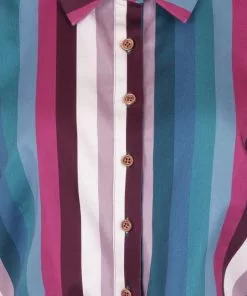 Collectif Sammy Paradise Stripe 50's Blouse Multi