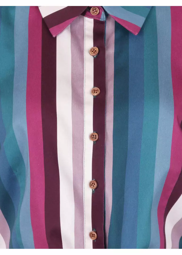 Collectif Sammy Paradise Stripe 50's Blouse Multi 4 Collectif Sammy Paradise Stripe 50's Blouse Multi