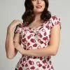 Collectif Dolores Strawberry 50's Top Pink New In 1 Collectif Dolores Strawberry 50's Top Pink New In