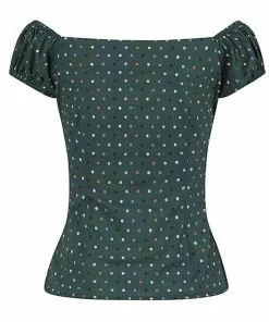 Collectif Dolores Polkadot 50's Top Green 10 Collectif Dolores Polkadot 50's Top Green