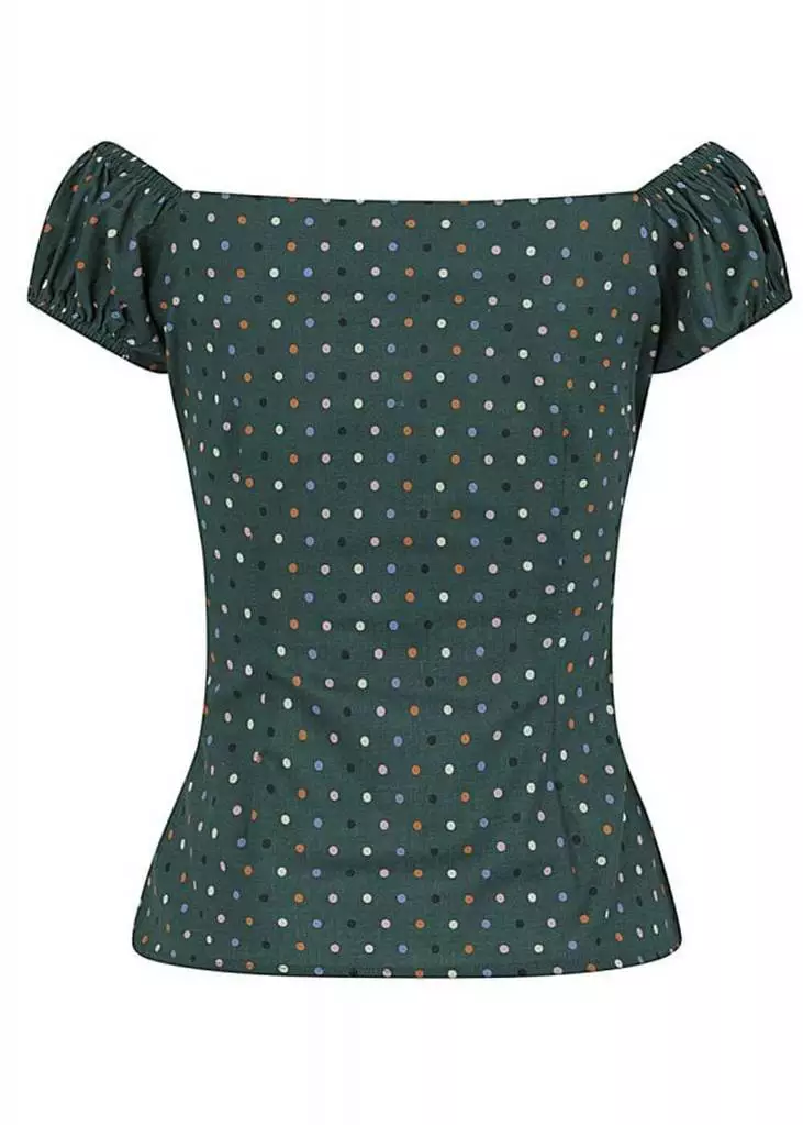 Collectif Dolores Polkadot 50's Top Green 6 Collectif Dolores Polkadot 50's Top Green