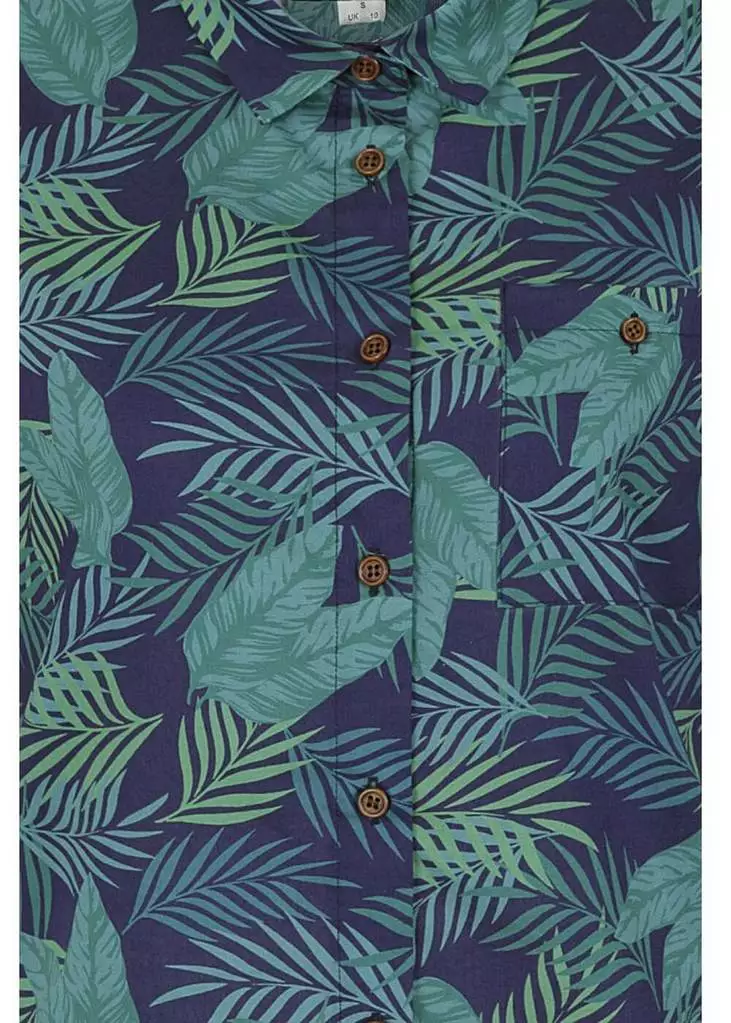 Collectif Lou Lou Cool Palm 50's Blouse Navy Colour New In 7 Collectif Lou Lou Cool Palm 50's Blouse Navy Colour New In