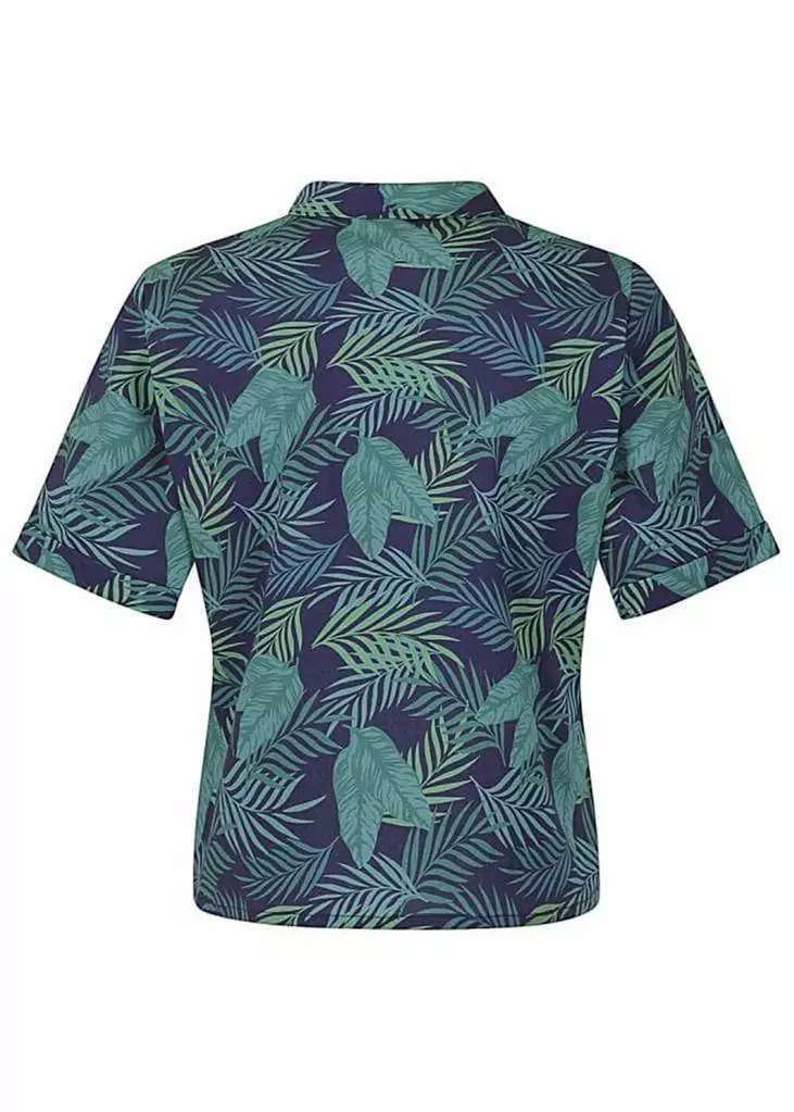 Collectif Lou Lou Cool Palm 50's Blouse Navy Colour New In 4 Collectif Lou Lou Cool Palm 50's Blouse Navy Colour New In