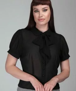 Collectif Erika 40's Blouse Black New In