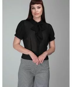 Collectif Erika 40's Blouse Black New In