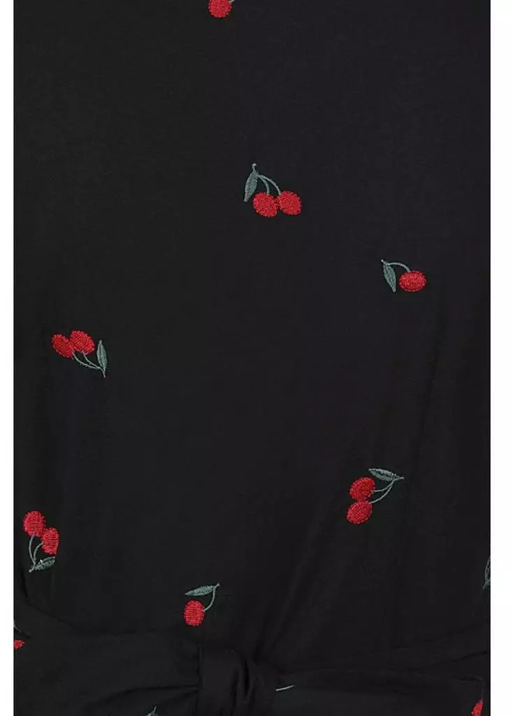 Collectif Mimma Mimi Cherries 40's Blouse Black New In 8 Collectif Mimma Mimi Cherries 40's Blouse Black New In