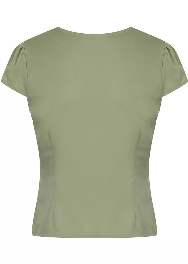 Collectif Rosanna 50's Blouse Green New In 5 Collectif Rosanna 50's Blouse Green New In