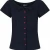 New In Collectif Constance 40's Denim Top Navy 1 New In Collectif Constance 40's Denim Top Navy
