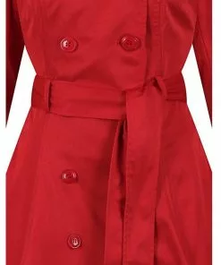 Collectif Korrina 50's Swing Trenchcoat Red New In 10 Collectif Korrina 50's Swing Trenchcoat Red New In