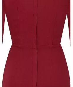 New In Collectif Chantelle 50's Pencil Dress Burgundy 11 New In Collectif Chantelle 50's Pencil Dress Burgundy