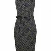 New In Collectif Tess Hatch Check 40's Pencil Dress Navy 2 New In Collectif Tess Hatch Check 40's Pencil Dress Navy