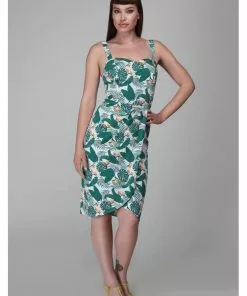 Collectif Mahina Bird Of Paradise 50's Sarong Dress White