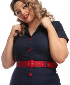 Collectif Maura Denim 60's Pencil Dress Navy