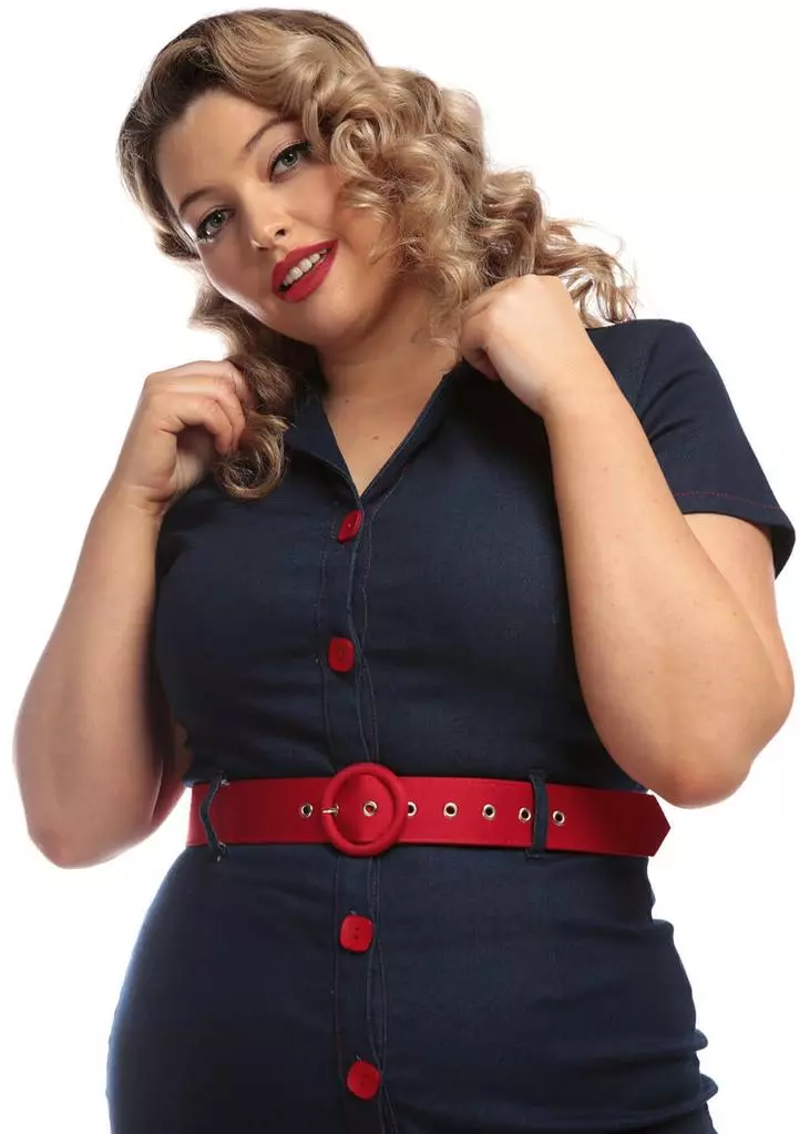 Collectif Maura Denim 60's Pencil Dress Navy 4 Collectif Maura Denim 60's Pencil Dress Navy