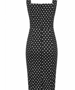 Collectif Anita Polkadot 50's Pencil Dress Black