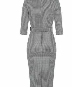 Collectif Katya Houndstooth 60's Pencil Dress Black White New In 10 Collectif Katya Houndstooth 60's Pencil Dress Black White New In