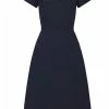 New In Collectif Cherilynn 60's Swing Dress Navy