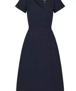 New In Collectif Cherilynn 60's Swing Dress Navy