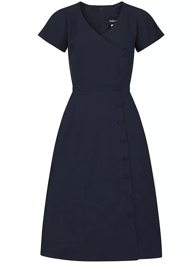 New In Collectif Cherilynn 60's Swing Dress Navy 3 New In Collectif Cherilynn 60's Swing Dress Navy