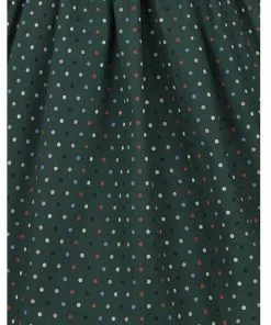 Collectif Jemima Polkadot 50's Swing Dress Green