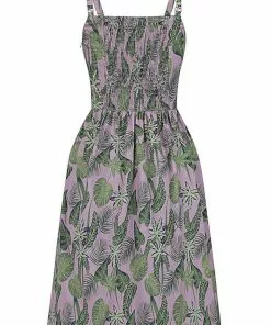 Collectif Kimberly Pink Forest 50's Swing Dress Pink New In