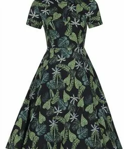 New In Collectif Mirtilla Black Forest 50's Swing Dress Black 10 New In Collectif Mirtilla Black Forest 50's Swing Dress Black