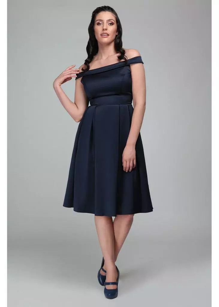 Collectif Anastasia 50's Swing Dress Navy 4 Collectif Anastasia 50's Swing Dress Navy