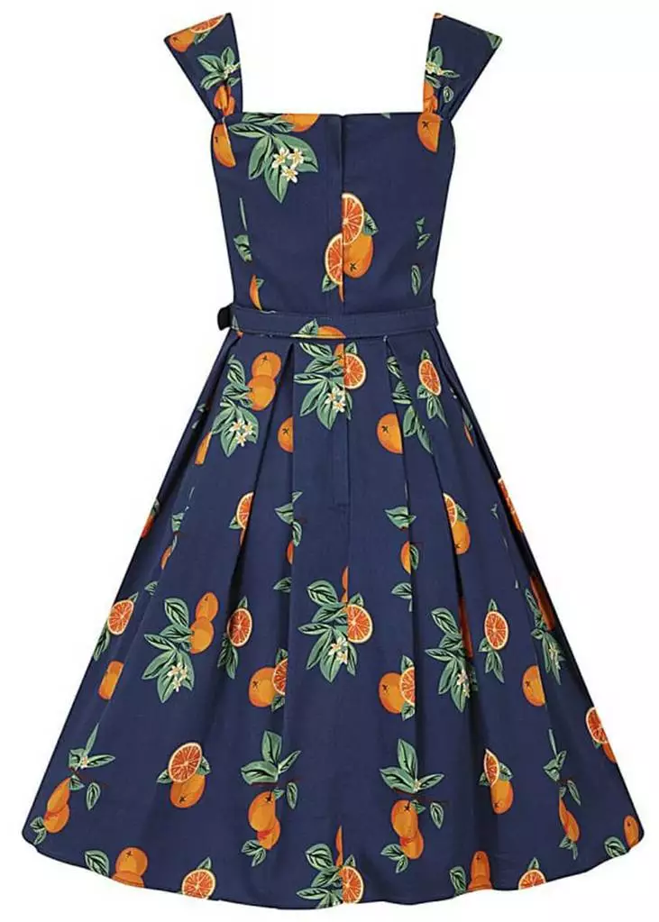 Collectif Jill Oranges 50's Swing Dress Navy New In 8 Collectif Jill Oranges 50's Swing Dress Navy New In