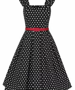New In Collectif Jill Polkadot 50's Swing Dress Black