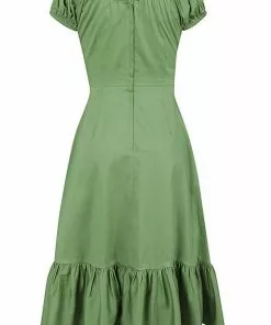 Collectif Lorena 50's Swing Dress Green 10 Collectif Lorena 50's Swing Dress Green