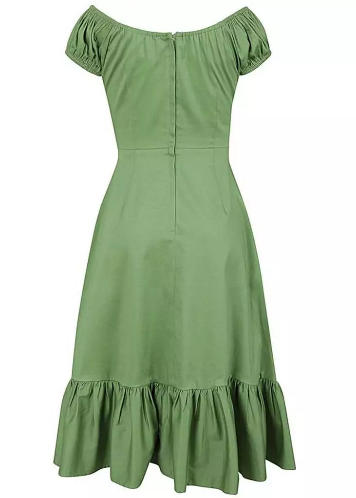 Collectif Lorena 50's Swing Dress Green 5 Collectif Lorena 50's Swing Dress Green