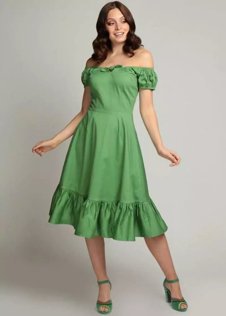 Collectif Lorena 50's Swing Dress Green 8 Collectif Lorena 50's Swing Dress Green