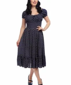 Collectif Carmen Rainbow Polka 50's Swing Dress Multi New In
