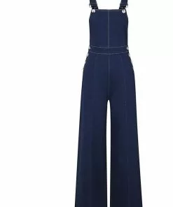 New In Collectif Thelma Denim 60's Dungarees Navy