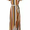 Collectif Sunny Tropical Stripe 70's Maxi Dress Multi New In 2 Collectif Sunny Tropical Stripe 70's Maxi Dress Multi New In
