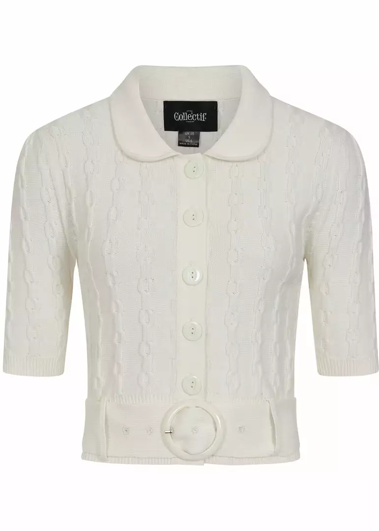 Collectif Juniper 40's Cardigan Ivory New In 3 Collectif Juniper 40's Cardigan Ivory New In