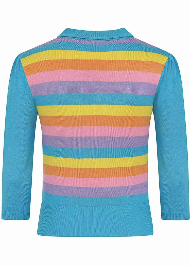 Collectif Rigel Rainbow Star 60's Truitje Top Multi Colour New In 5 Collectif Rigel Rainbow Star 60's Truitje Top Multi Colour New In