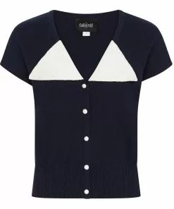 Collectif Marta 40's Cardigan Navy Blue New In