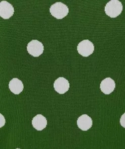 Collectif Violet Painted Polka50's Cardigan Green