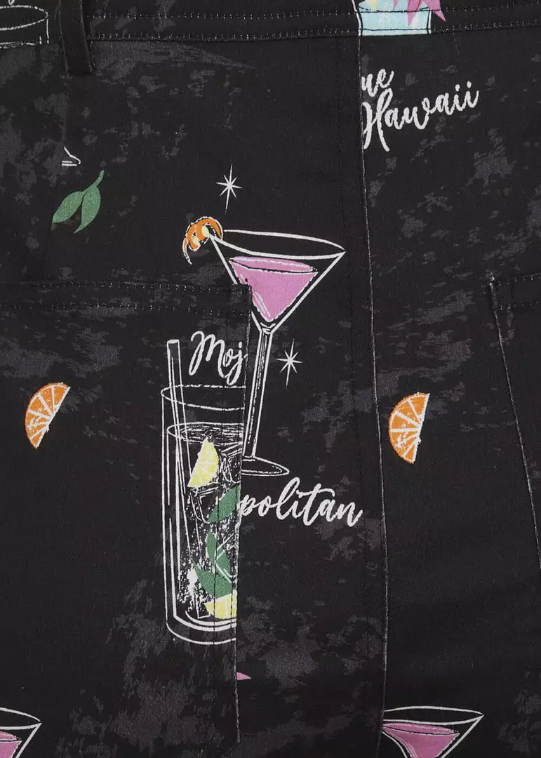 Collectif Maddie Cocktail Menu 50's Trousers Black New In 6 Collectif Maddie Cocktail Menu 50's Trousers Black New In