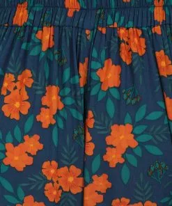 Collectif Alizee Flora 70's Trousers Navy New In