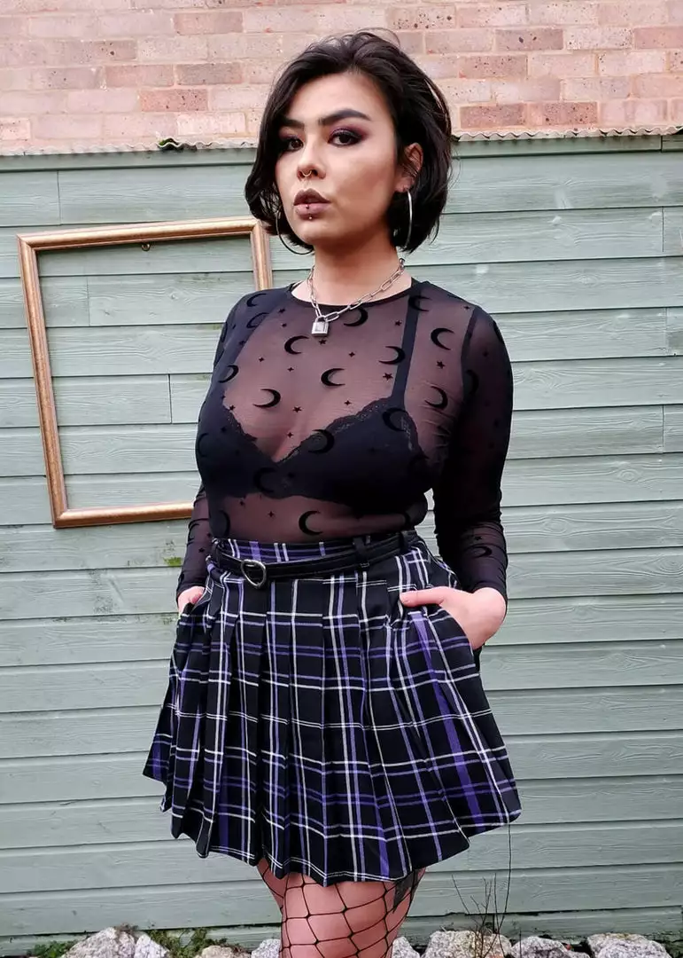 Collectif Daria Nancy Check 60's Mini Skirt Black 4 Collectif Daria Nancy Check 60's Mini Skirt Black