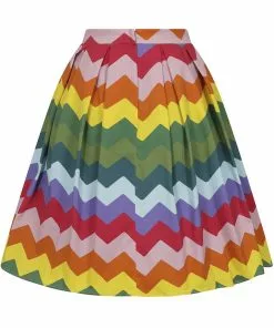 Collectif Marilu Rainbow Chevron 50's Swing Skirt Multi 11 Collectif Marilu Rainbow Chevron 50's Swing Skirt Multi