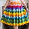 Collectif Marilu Rainbow Chevron 50's Swing Skirt Multi 2 Collectif Marilu Rainbow Chevron 50's Swing Skirt Multi