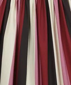 New In Collectif Jasmine Bubble Gum Stripe 50's Swing Skirt Multi