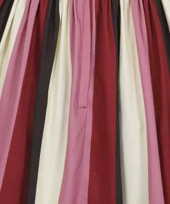 New In Collectif Jasmine Bubble Gum Stripe 50's Swing Skirt Multi