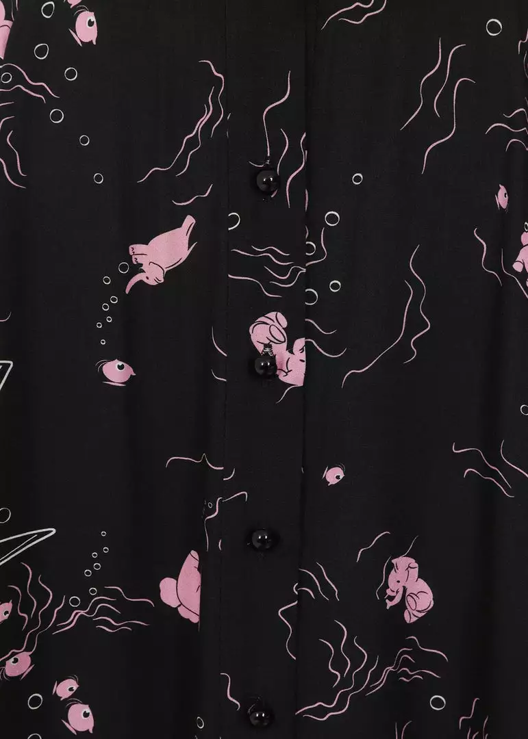 New In Collectif Megan Tipsy Elephants 50's Swing Skirt Black 6 New In Collectif Megan Tipsy Elephants 50's Swing Skirt Black