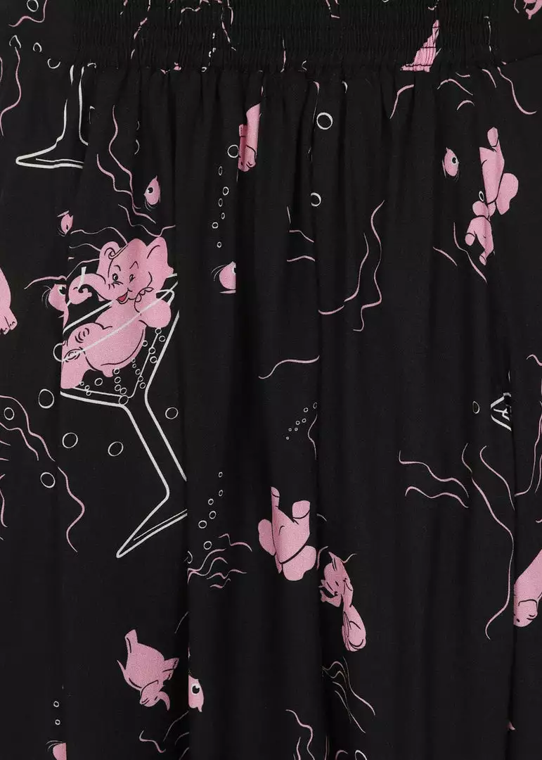 New In Collectif Megan Tipsy Elephants 50's Swing Skirt Black 4 New In Collectif Megan Tipsy Elephants 50's Swing Skirt Black