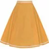 Collectif Matilde Heart Trim 50's Swing Skirt Orange New In 1 Collectif Matilde Heart Trim 50's Swing Skirt Orange New In
