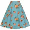 Collectif Matilde Vintage Peaches 50's Swing Skirt Blue New In 1 Collectif Matilde Vintage Peaches 50's Swing Skirt Blue New In
